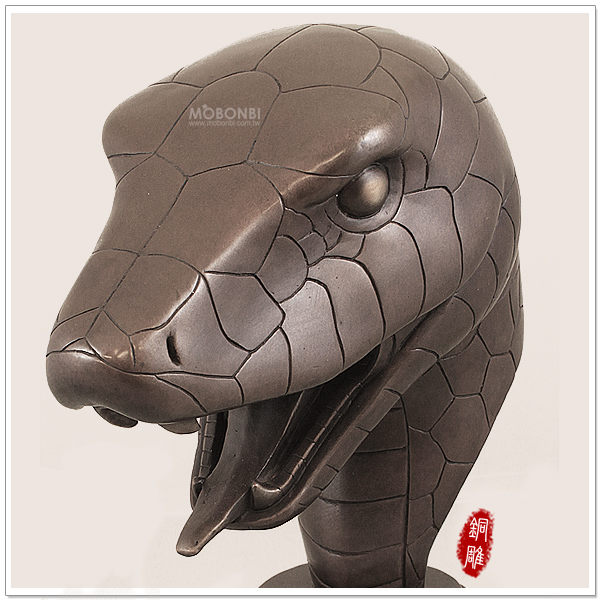 圆明园十二生肖兽首铜雕-蛇]